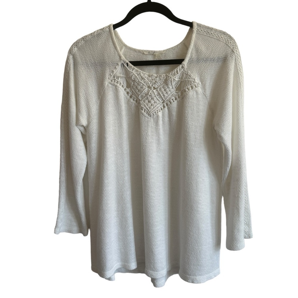 Anthropologie Floreat Crochet Neckline Sweater, Size M